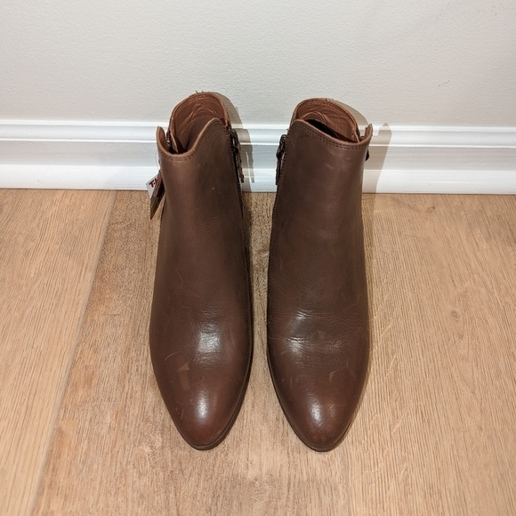 Frye Judith Leather Heeled Bootie in Whiskey Brown - Picture 3 of 6